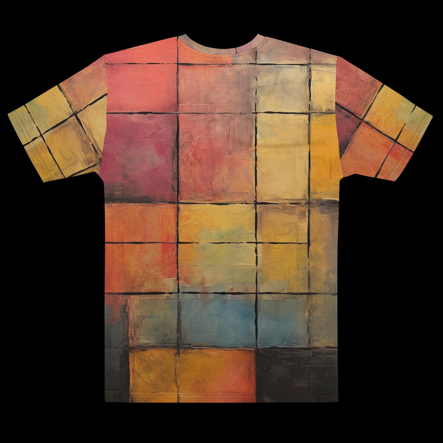 Stained Squares All-Over Print T-Shirt