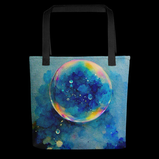 Blue Watercolor Bubble Tote Bag