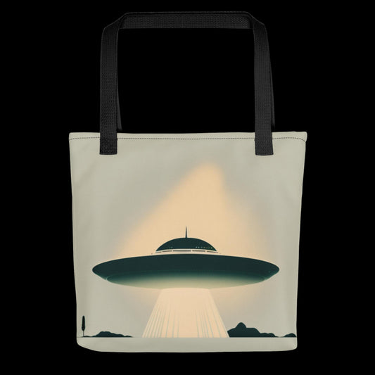 Minimalist UFO Abduction Tote Bag