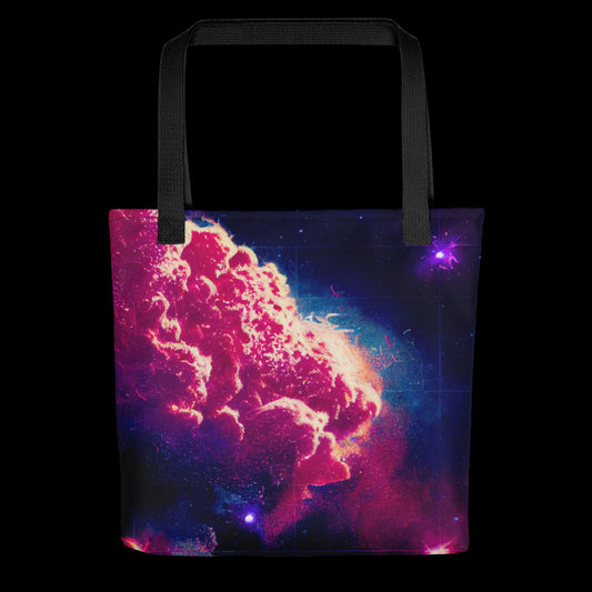 Vintage Nebula Smoke & Grid Tote Bag