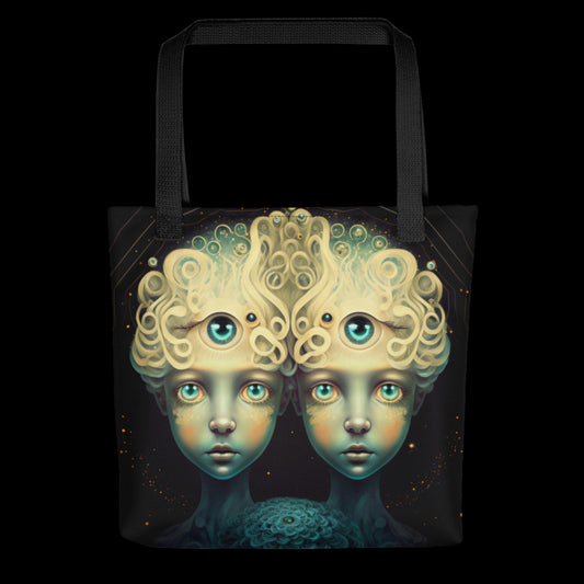 Surreal Gemini Twins Tote Bag