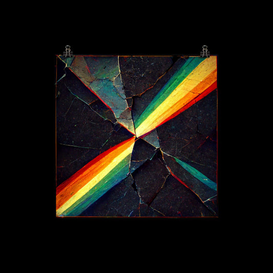 Cracked Rainbow X Poster Print