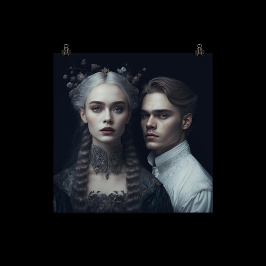 White Gothic Vampire Queen Poster Print