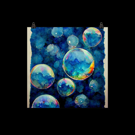 Watercolor Bubbles Poster Print