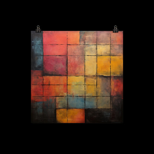 Stained Squares Poster Print