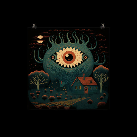 Folk Art Cosmic Horror Eye Poster Print