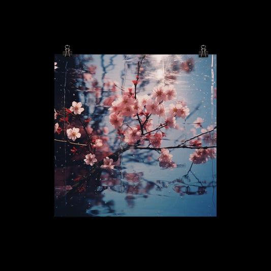 Cherry Blossom Reflections Poster Print