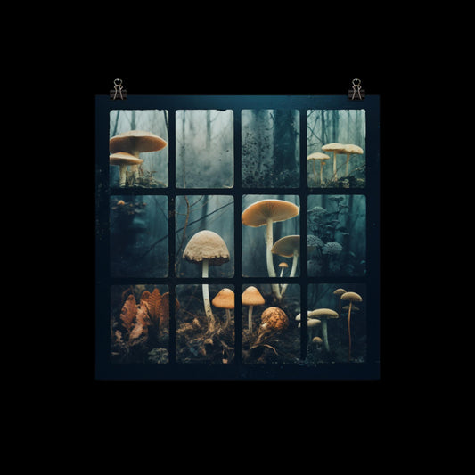 Squares Of The Mushroom World Poster Print