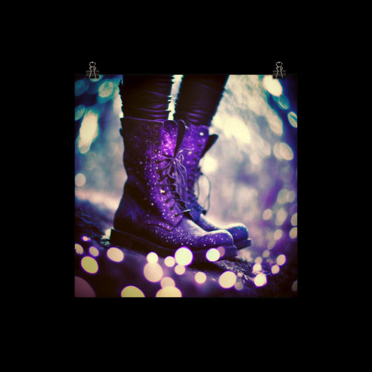 Purple Glitter Boots #1 Poster Print