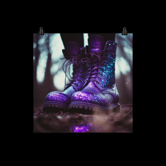 Purple Glitter Boots #2 Poster Print