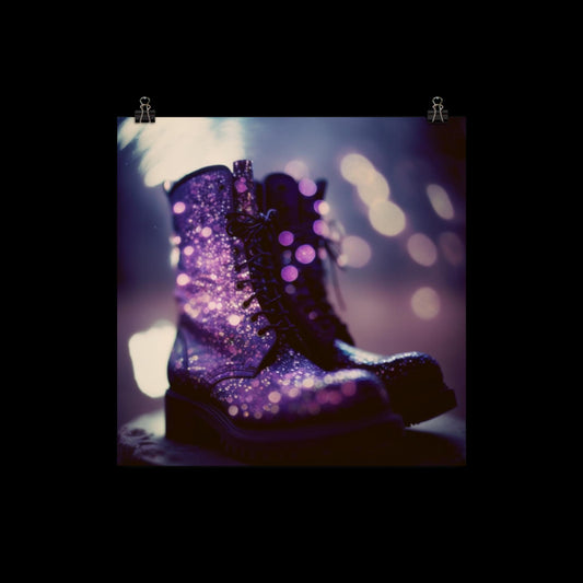 Purple Glitter Boots #3 Poster Print