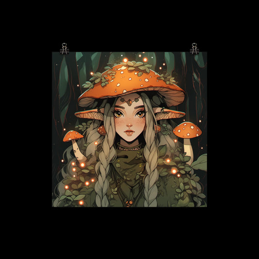 Mushroom Elf Poster Print