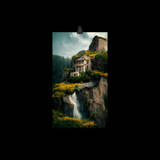 Stone Mansion Waterfall #2 Poster Print 18"x12"