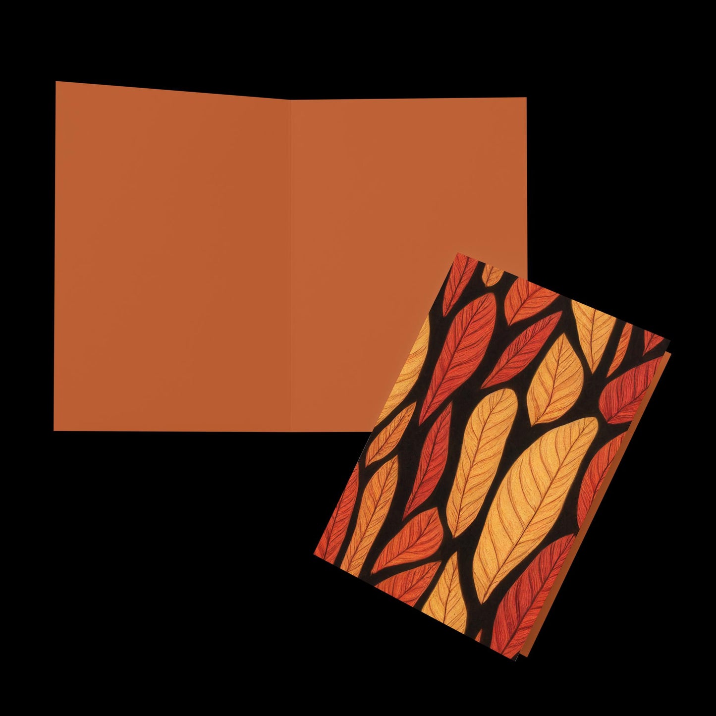 Brown Fallen Leaves Greeting Card