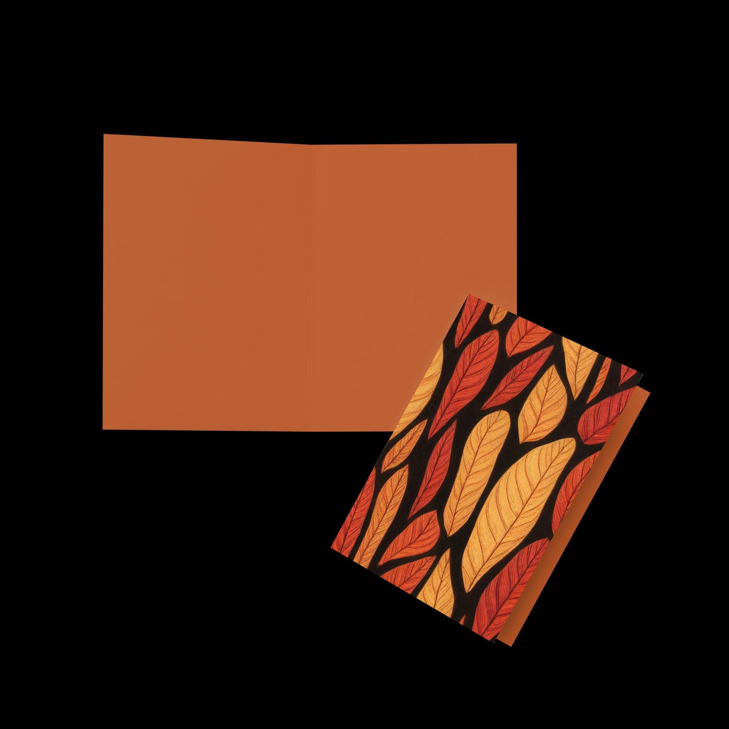 Brown Fallen Leaves Greeting Card