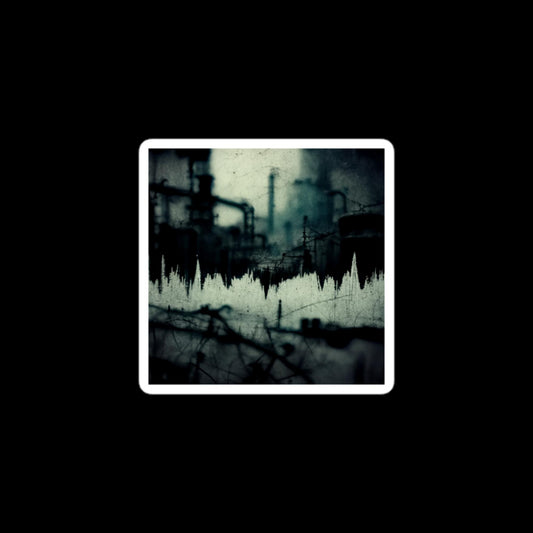 Abstract Industrial Grunge Soundwave Stickers