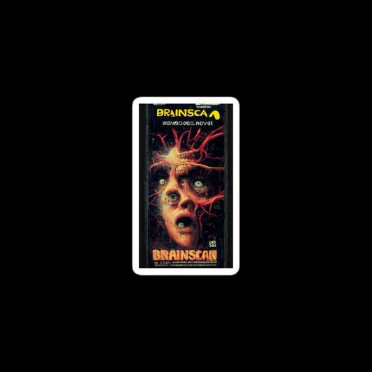 Brainscan Fake Horror Movie Poster Stickers