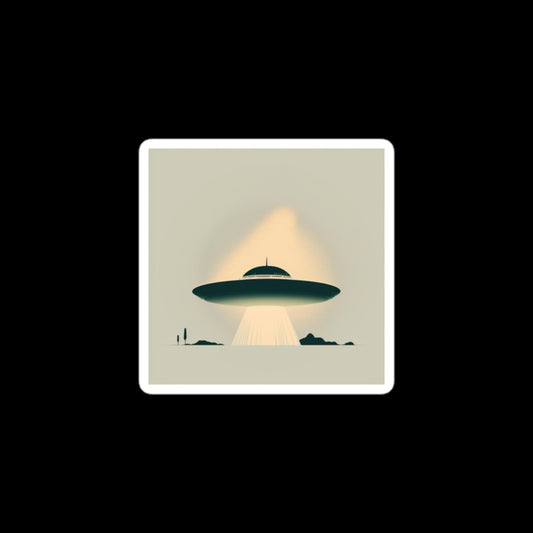 Minimalist UFO Abduction Stickers