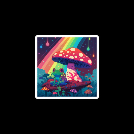 Rainbow Frog and Mushroom Stickers
