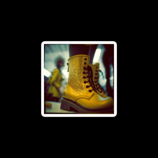 Yellow Glitter Boots #2 Stickers