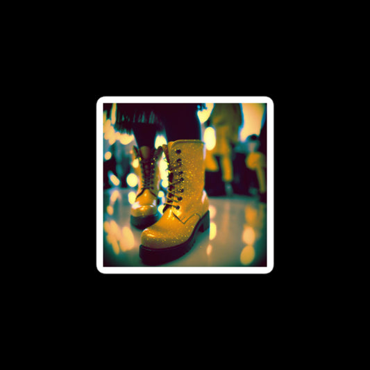 Yellow Glitter Boots #3 Stickers
