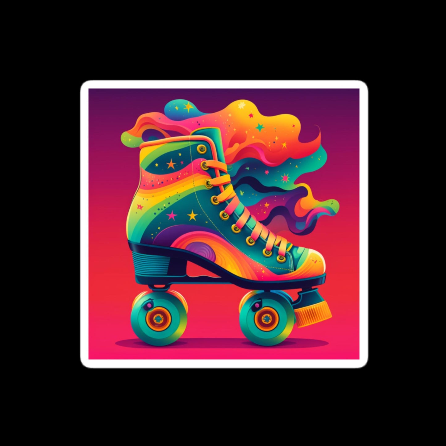Rainbow Rollerskates Stickers