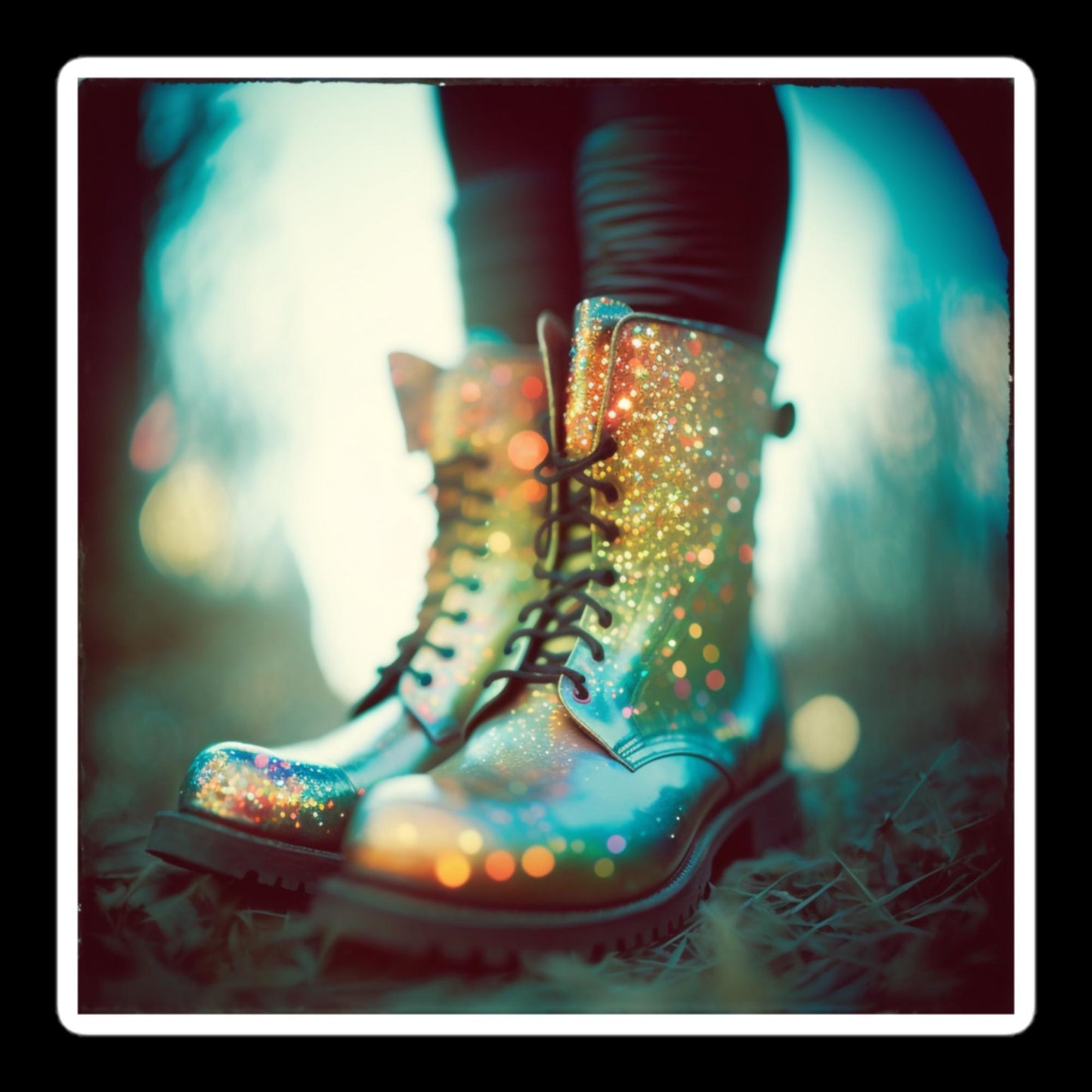 Holographic Glitter Boots Stickers