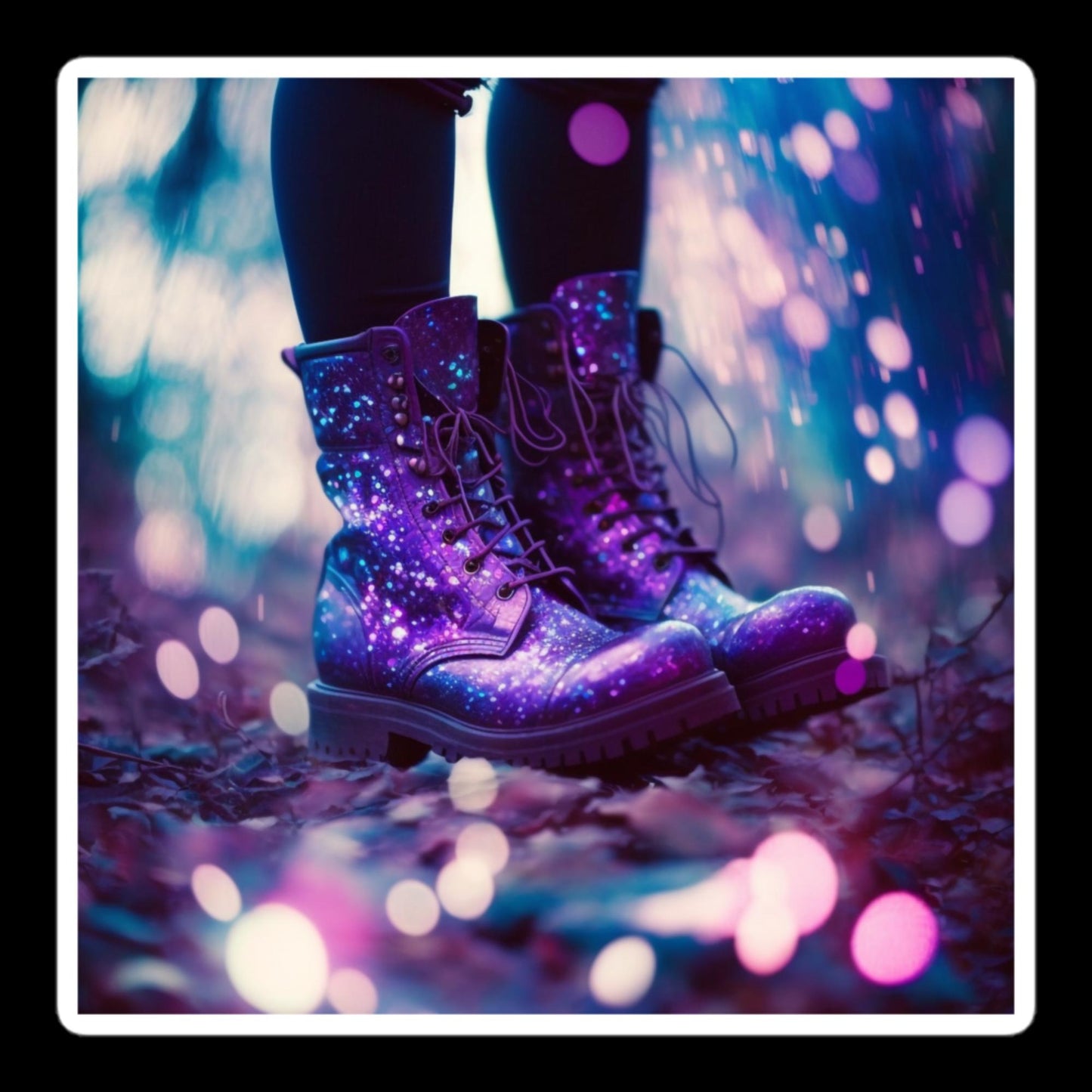 Purple Glitter Boots #4 Stickers