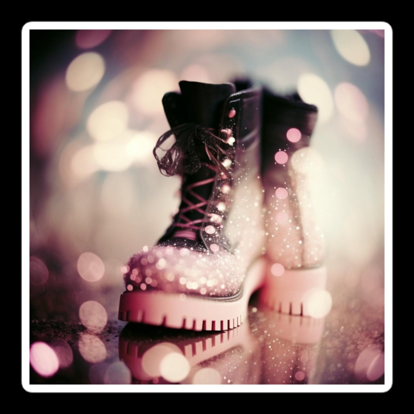 Pink Glitter Boots #2 Stickers