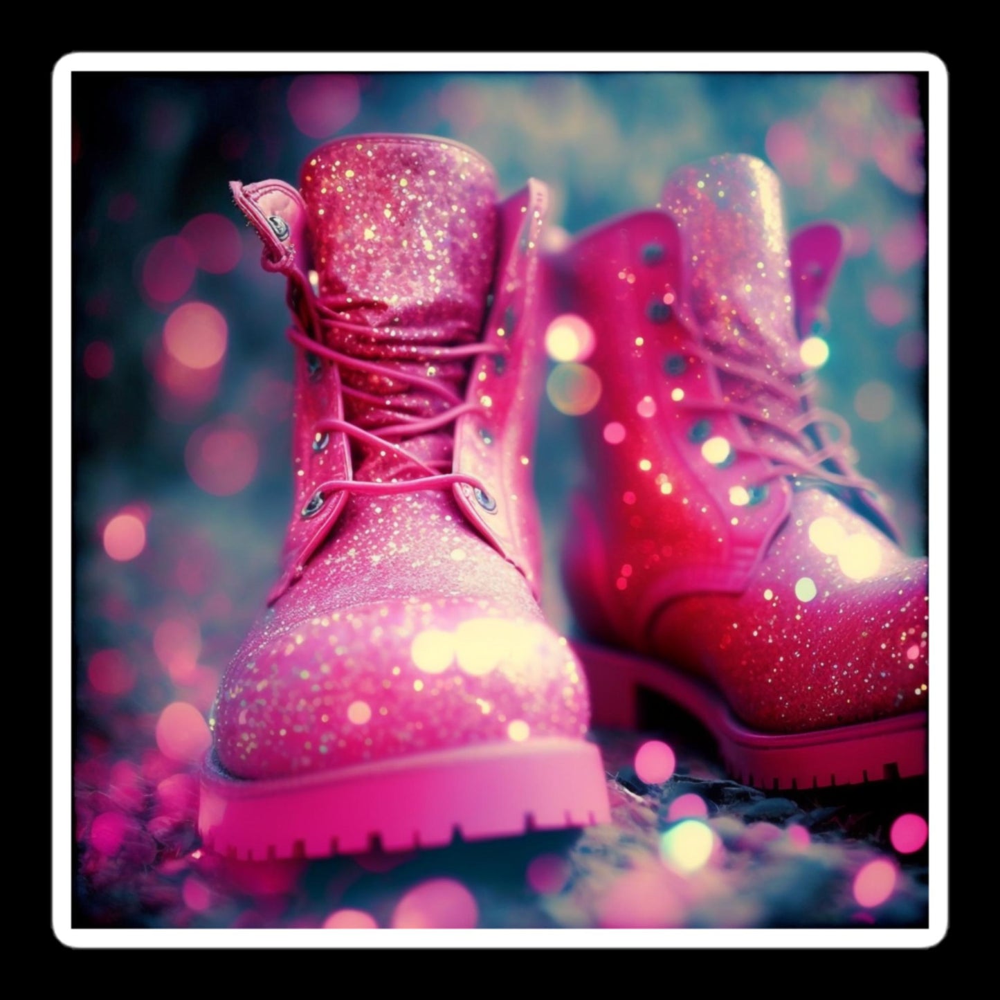 Pink Glitter Boots #4 Stickers