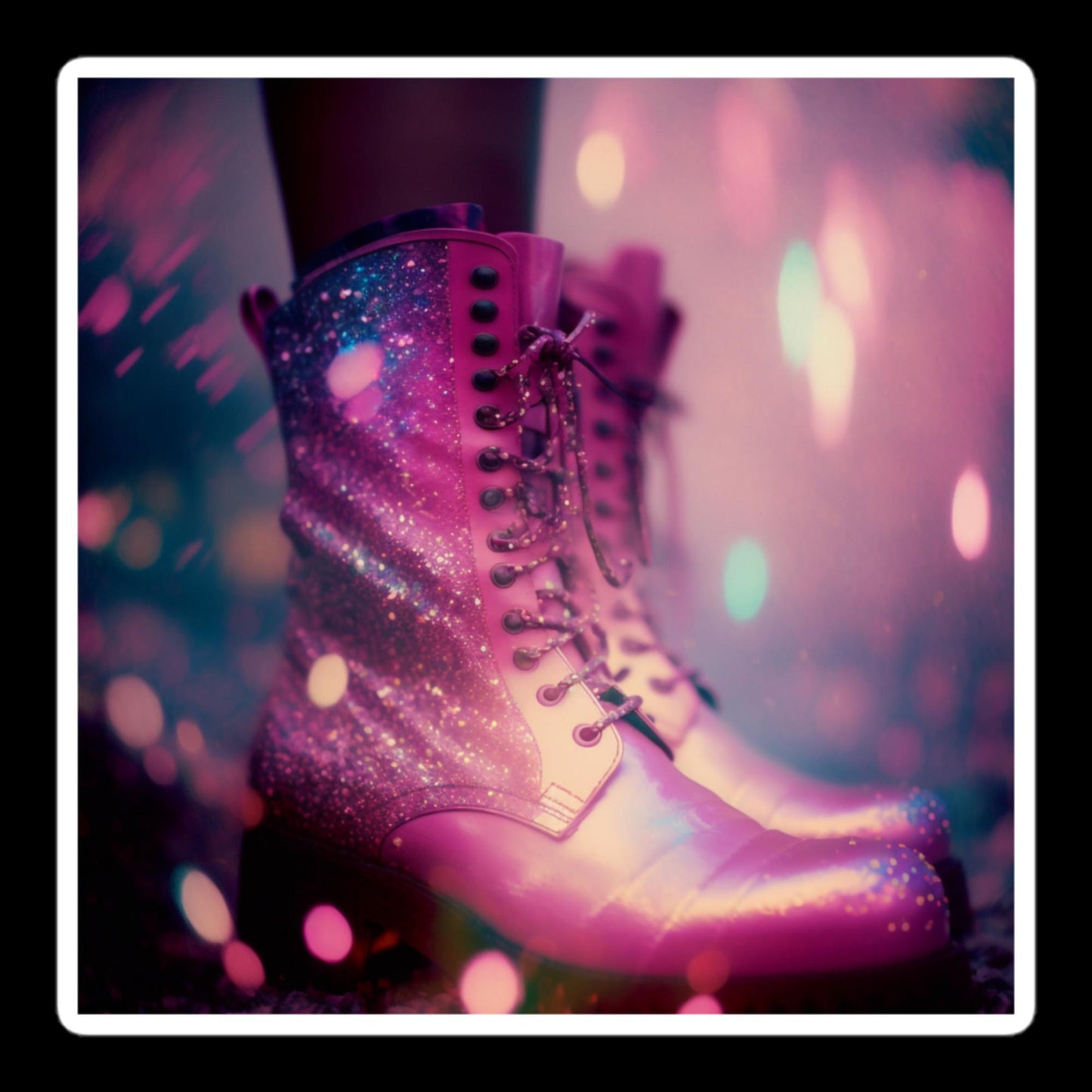 Pink Glitter Boots #6 Stickers