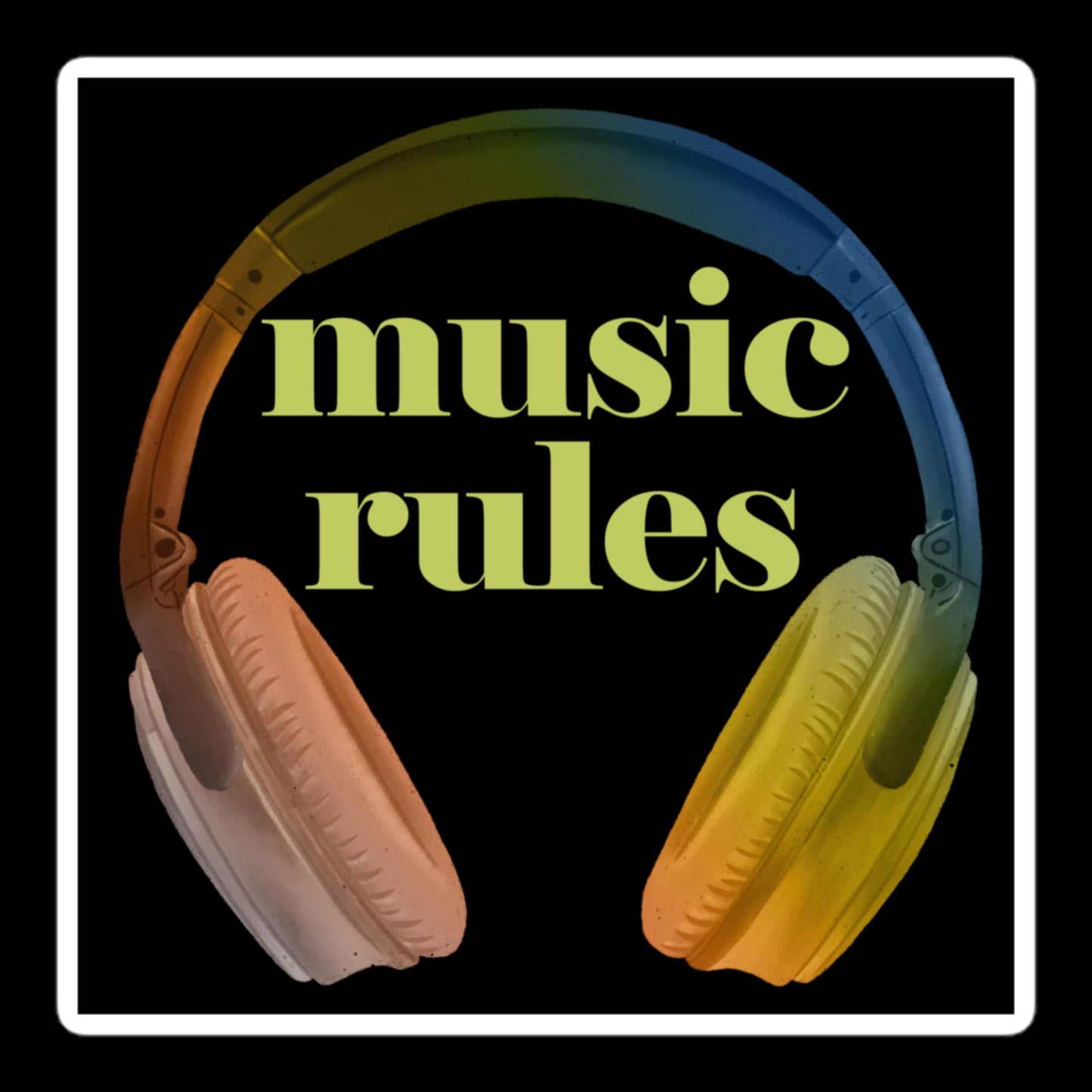 Music Rules Headphones Stickers