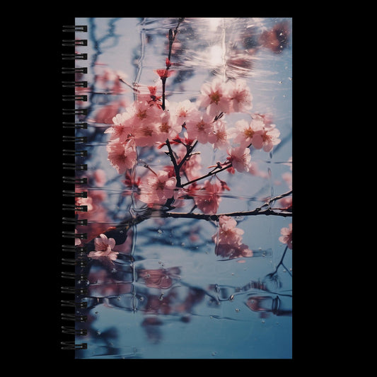 Cherry Blossom Reflections Dotted Spiral Notebook