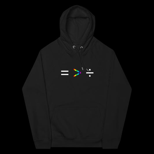 Equality Is Greater Than Division Rainbow Unisex Eco Raglan Hoodie