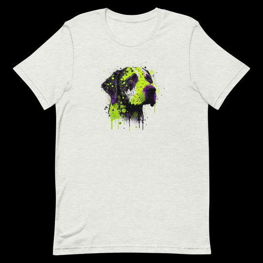 Neon Green Paint Splatter Dalmatian Dog - Unisex T-Shirt