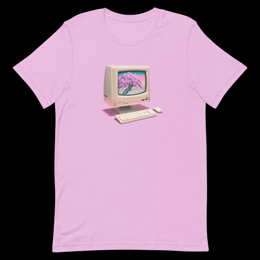 Retro 90s Computer With Pink Vaporwave Design - Unisex T-Shirt
