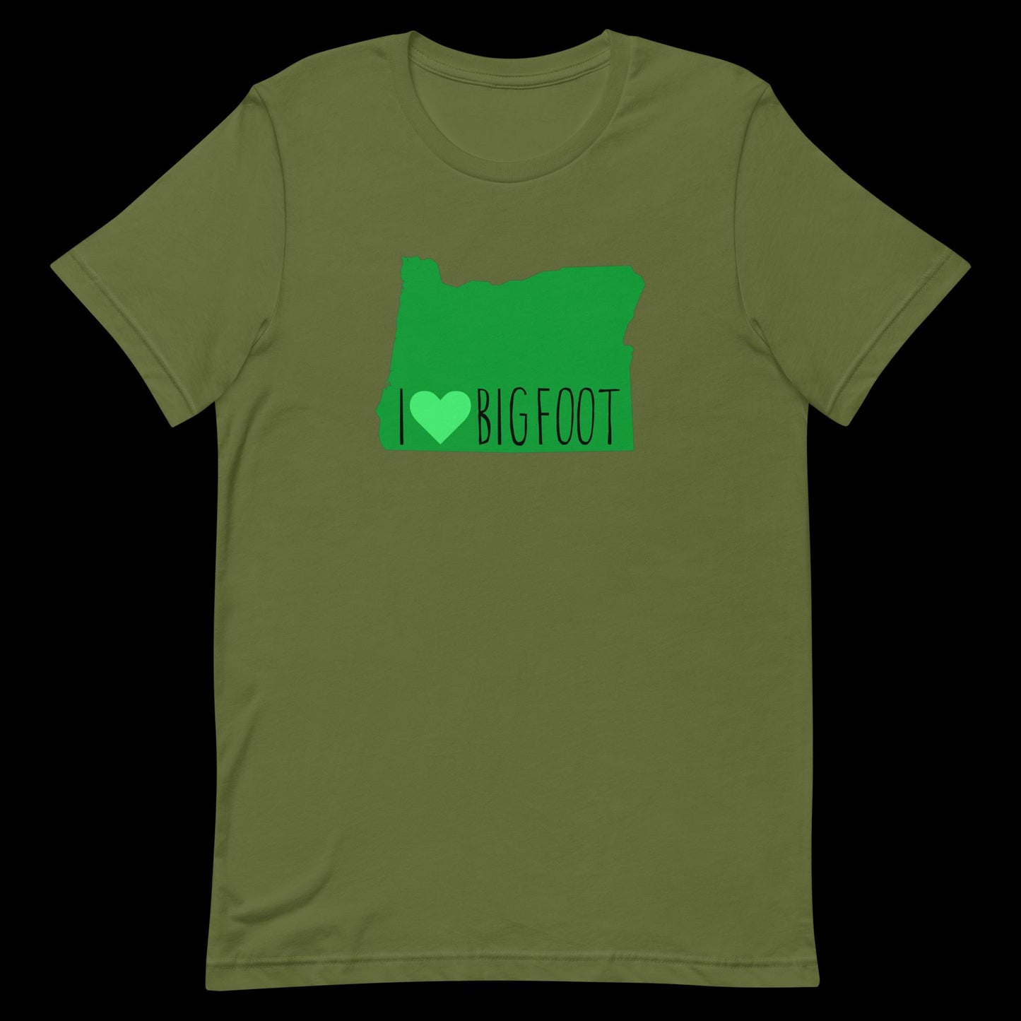 I Heart Bigfoot Oregon State Outline Unisex T-Shirt