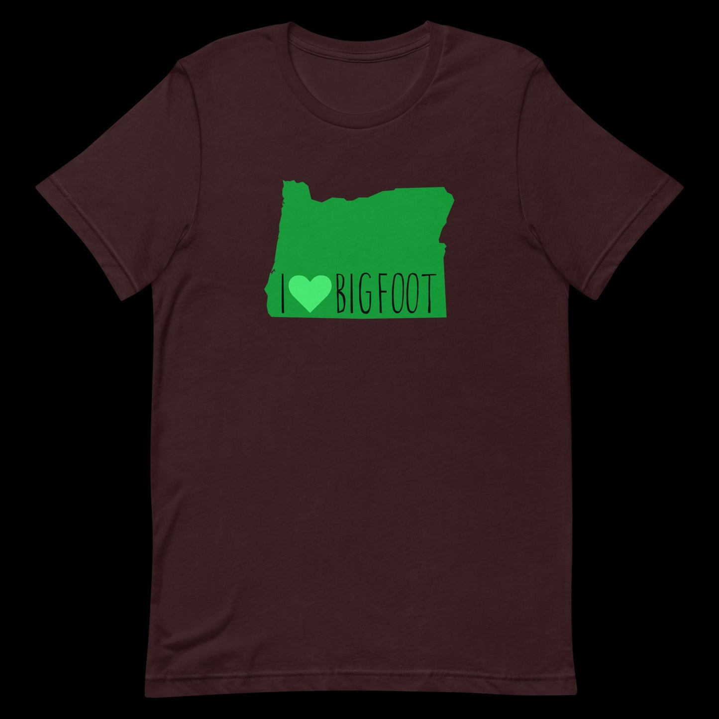 I Heart Bigfoot Oregon State Outline Unisex T-Shirt