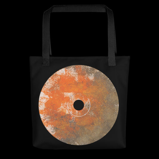 Abstract Orange & Gray CD Painting - Tote Bag