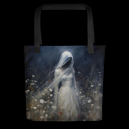 Ghost Bride in a Field of Flowers Tote Bag