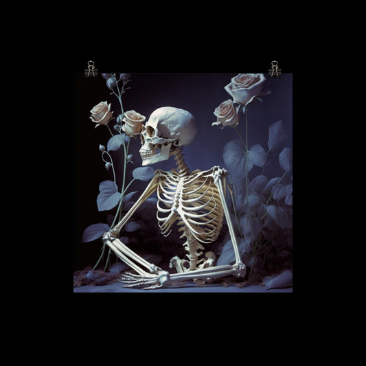 Glamour Skeleton & Roses Poster Print