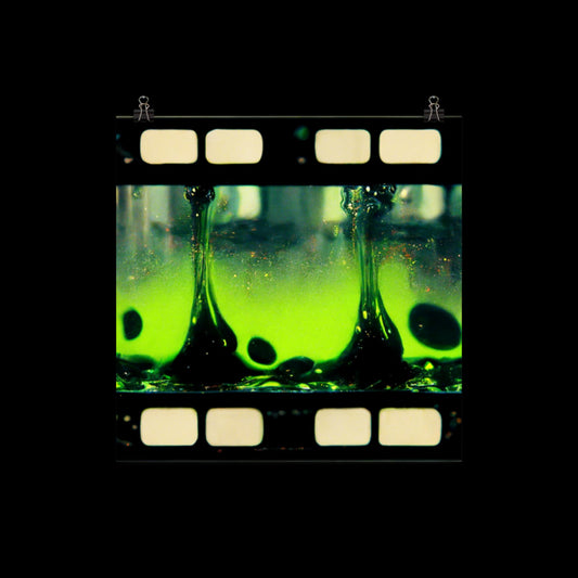 Neon Filmstrip: Liquid Green Poster Print