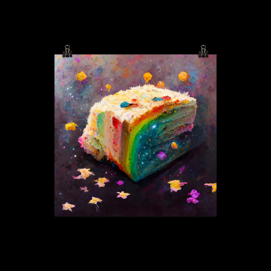 Rainbow Confetti Cake Poster Print