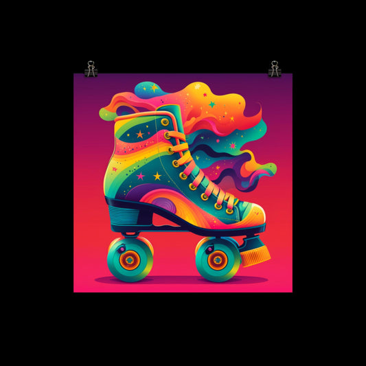 Rainbow Rollerskates Poster Print