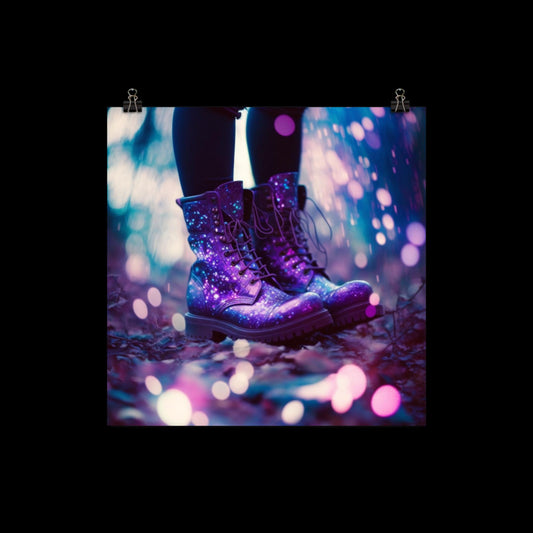 Purple Glitter Boots #4 Poster Print