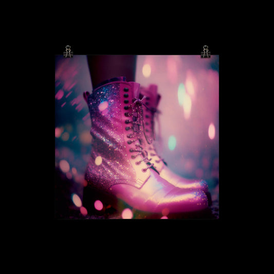 Pink Glitter Boots #6 Poster Print
