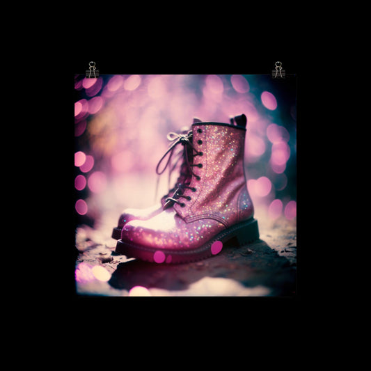 Pink Glitter Boots #8 Poster Print