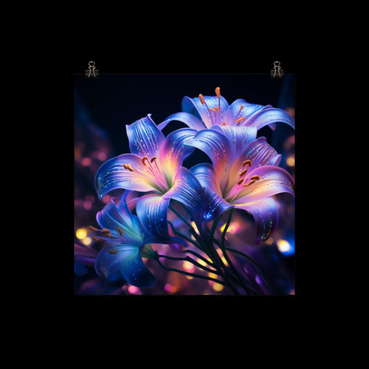 Holographic Lilies Poster Print