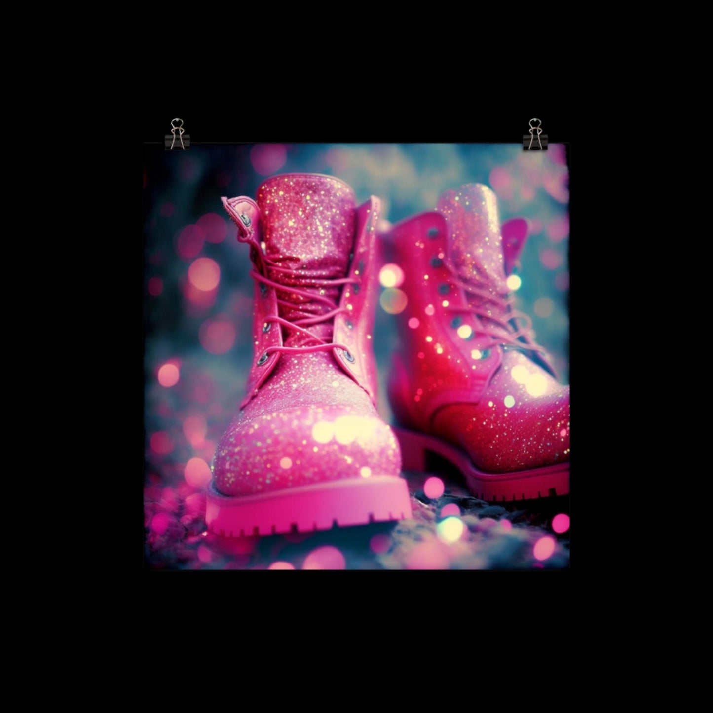 Pink Glitter Boots #4 Poster Print