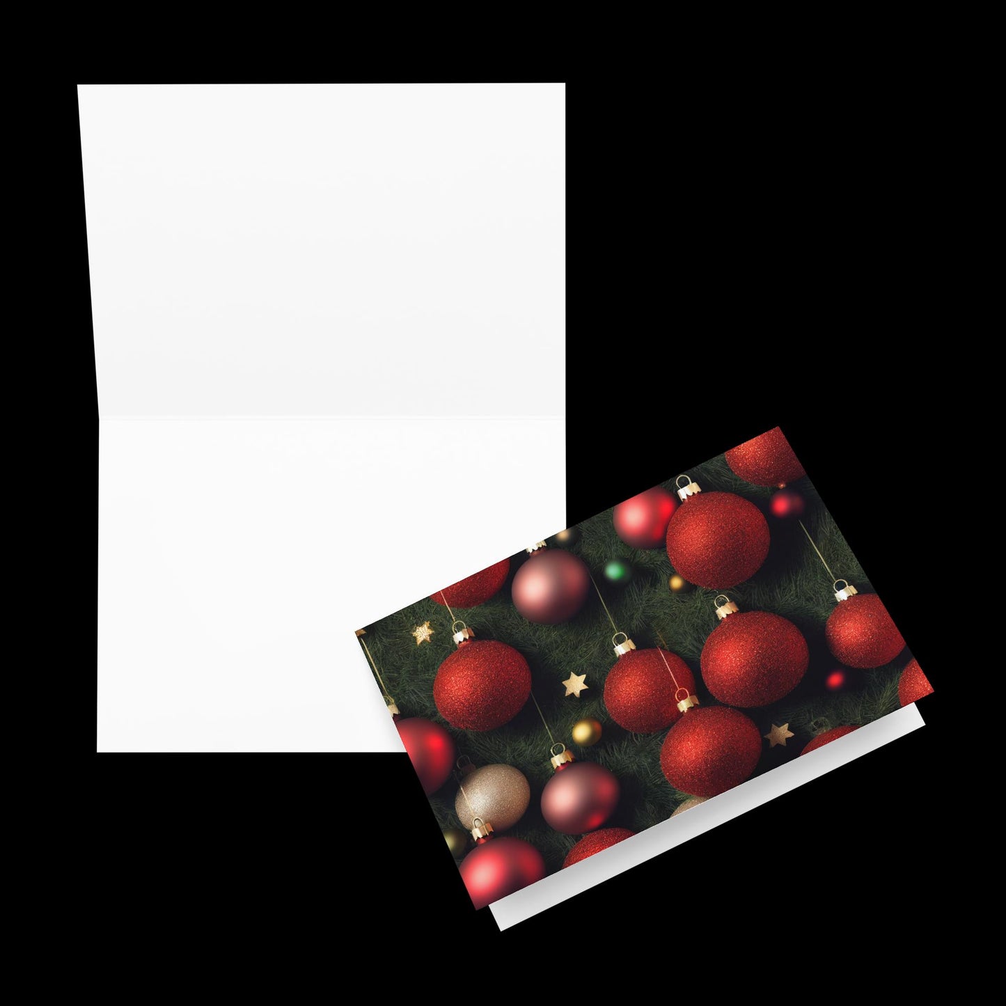 Red Christmas Bulbs Greeting Card